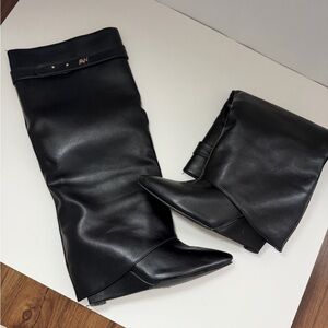 Azalea Wang Black Leather Women's Boots